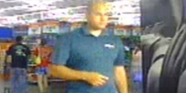 Police released store video of a man they say tied a video camera to his shoe in order to look up women's skirts