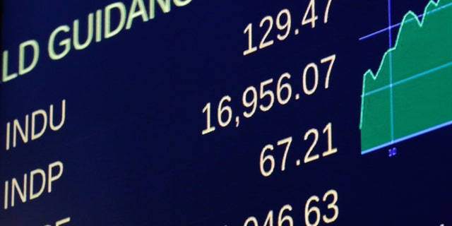 A board on the floor of the New York Stock Exchange shows the closing number for the Dow Jones industrial average,Tuesday, July 1, 2014. The stock market climbed to all-time highs after reports showed that manufacturing in the US and China expanded in June, boosting the outlook for global growth. Netflix jumped after analysts at Goldman Sachs raised their outlook on the stock. (AP Photo/Richard Drew)