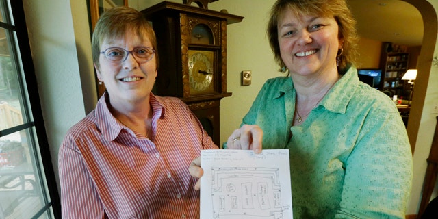 Mar. 5, 2013: Kim Ridgway, left, and her wife Kimberly Bliss, right, pose for a photo.
