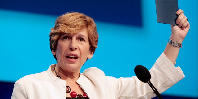 Randi Weingarten, president of the American Federation of Teachers, speaks at a convention in Detroit, Michigan, on July 28, 2012. (Reuters)