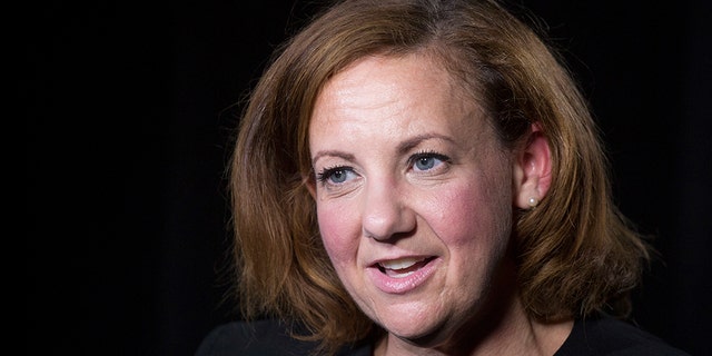 HOLD FOR STORY BY MICHAEL SISAK Wendy Jaffe, the former executive vice president of legal affairs for Lionsgate Entertainment, talks during an interview, Tuesday, July 24, 2018, in New York. Jaffe, a former lawyer at the movie studio behind "The Hunger Games," says a powerful boss she once viewed as a father figure demanded she be his slave and subjected her to nonconsensual sexual contact. (AP Photo/Mark Lennihan)