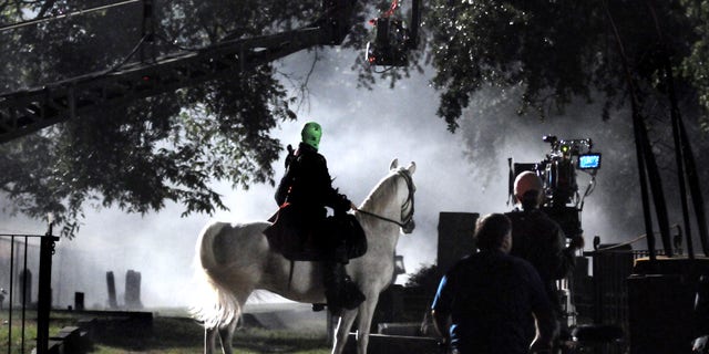 The cast and crew of the Fox drama Sleepy Hollow film a scene in Bellevue Cemetery in Wilmington, North Carolina Tuesday, October 15, 2013. Staff Photo By Matt Born/ Wilmington StarNews