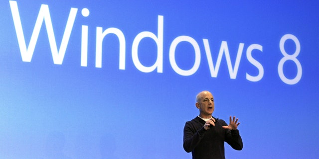 Oct. 25, 2012: Steven Sinofsky, then-president of the Microsoft Windows group, delivers his presentation at the launch of Microsoft Windows 8, in New York.