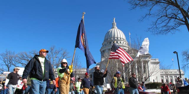Protesters at the Wisconsin State Capitol in Madison. FNC Photo