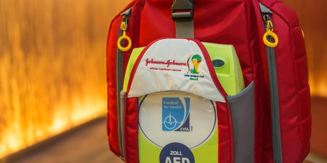 This emergency medical bag will now be required on the sidelines of every FIFA World Cup match. (Photo courtesy of Johnson & Johnson)