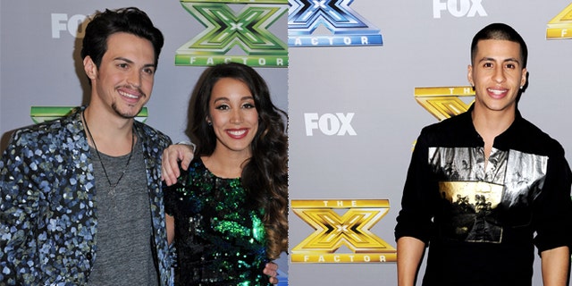 Alex and Sierra (left) won X Factor season 3 and Carlito Olivero (right) came in third. Getty Images