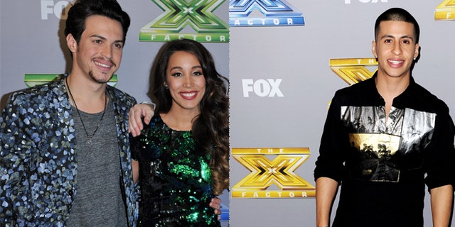 Alex and Sierra (left) won X Factor season 3 and Carlito Olivero (right) came in third. Getty Images