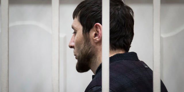 March 8, 2015: Zaur Dadaev, one of five suspects in the killing of Boris Nemtsov stands in a court room in Moscow, Russia. Russian news agencies said Sunday one of the suspects in the killing of leading opposition figure Boris Nemtsov has admitted involvement in the crime.