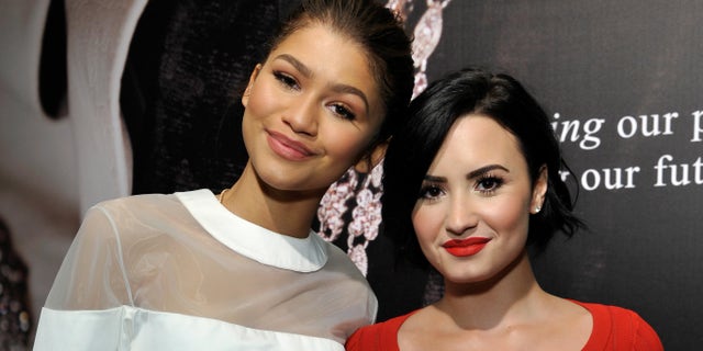 LOS ANGELES, CA - FEBRUARY 19: Honoree Zendaya (L) and actress Demi Lovato attend the 2nd Annual unite4:humanity presented by ALCATEL ONETOUCH at the Beverly Hilton Hotel on February 19, 2015 in Los Angeles, California. (Photo by John Sciulli/Getty Images for Variety)