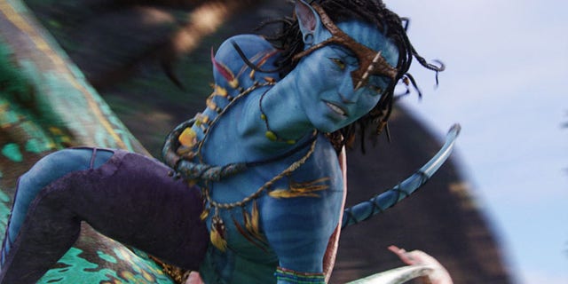 Zoe Saldana in the original "Avatar" film.
