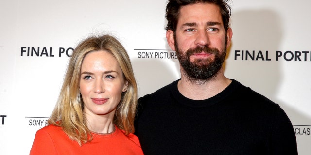 Actors Emily Blunt and John Krasinski arrive for a special screening of 'Final Portrait' in New York, U.S., March 22, 2018.