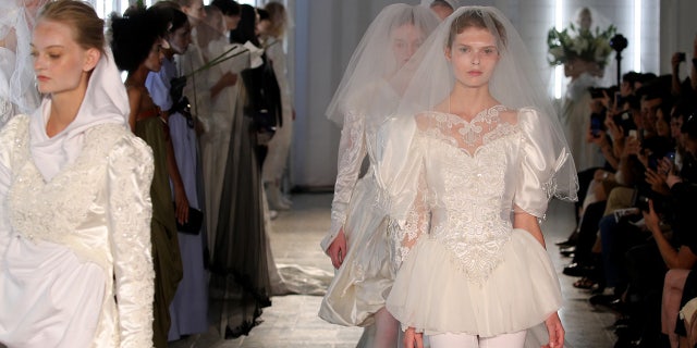 Nearly all of the bridal looks featured bike shorts.