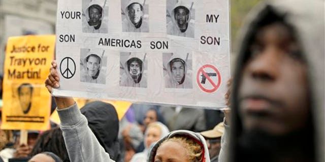 March 24: Donna Coley-Trice, joins a rally demanding justice for Trayvon Martin in Freedom Plaza in Washington.