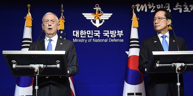 Jim Mattis made the remarks during his visit to South Korea.