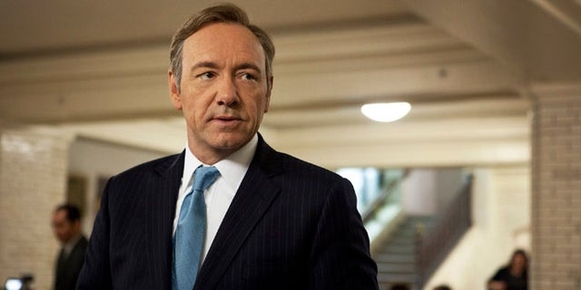Kevin Spacey as U.S. Congressman Frank Underwood in a scene from the Netflix original series 'House of Cards.'