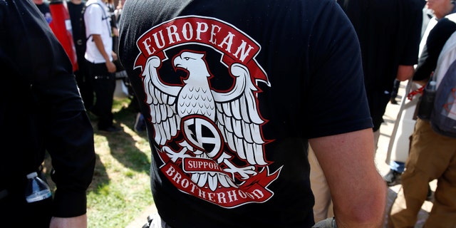 File photo - A white supremacist wears a shirt with the slogan "European Brotherhood" at a rally in Charlottesville, Virginia, U.S., Aug. 12, 2017. (REUTERS/Joshua Roberts)