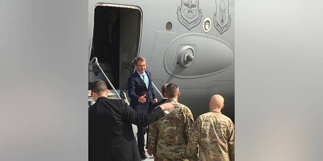 Defense Secretary Ash Carter in Baghdad on Saturday.