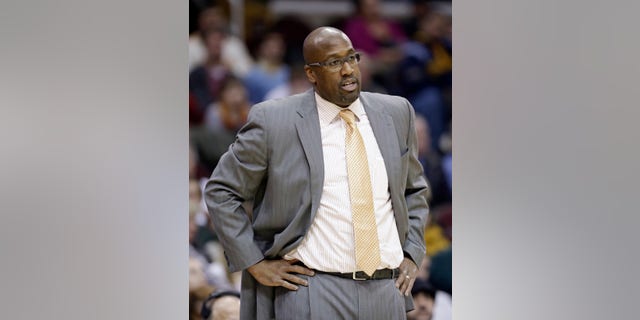 Cleveland Cavaliers head coach Mike Brown watches during the third quarter of an NBA basketball game against the New Orleans Pelicans, Tuesday, Jan. 28, 2014, in Cleveland. New Orleans defeated Cleveland 100-89. (AP Photo/Tony Dejak)