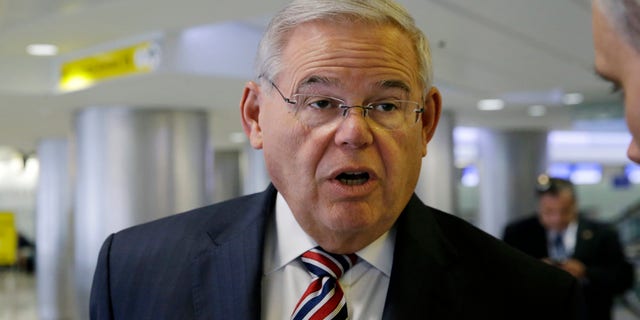 Sen. Bob Menendez on June 15, 2015 at Newark Liberty Airport.