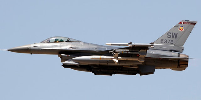 A pilot was able to safely eject before his F-16 crashed.