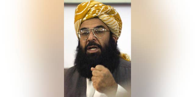 FILE - In this Jan. 24, 2003 file photo, Pakistan's Islamic cleric Ghafoor Haideri, addresses a news conference in Quetta, Pakistan. The chairman of Pakistan's senate says the body will not welcome any U.S. delegation, member of Congress or dignitary in Islamabad. The move comes after the U.S. failed to issue a visa to Ghafoor Haideri, the senate's deputy chairman, a member of the right-wing Jamiat Ulema-e-Islam political party. (AP Photo/B.K. Bangash, FILE)