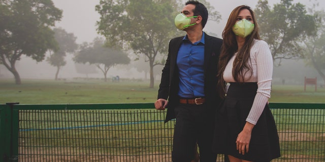 The duo probably didn't envision their special photoshoot including face masks.