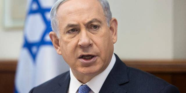 June 7, 2015: Israeli Prime Minister Benjamin Netanyahu attends the weekly cabinet meeting in his Jerusalem office.