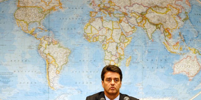 FILE - In this July 26, 2006 file photo, Roberto Azevedo, director of the Economical Department of Itamaraty, speaks during a news conference at the Itamaraty Palace, in Brasilia, Brazil. Azevedo has been chosen as the director-general of World Trade Organization, said WTO diplomats, Tuesday, May 7, 2013. (AP Photo/Eraldo Peres, File)