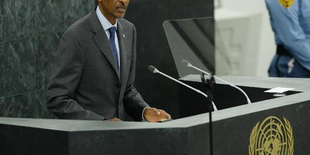 Paul Kagame, President of Rwanda, speaks at the United Nations General Assembly, September 25, 2013 in New York.