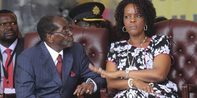 Zimbabwe President Robert Mugabe and his wife Grace during his birth holidays in Masvingo on February 27, 2016.