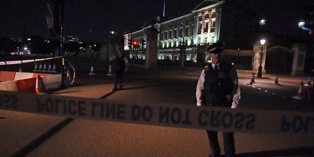 London police cordoned the area outside the Buckingham Palace after a man was arrested nearby.