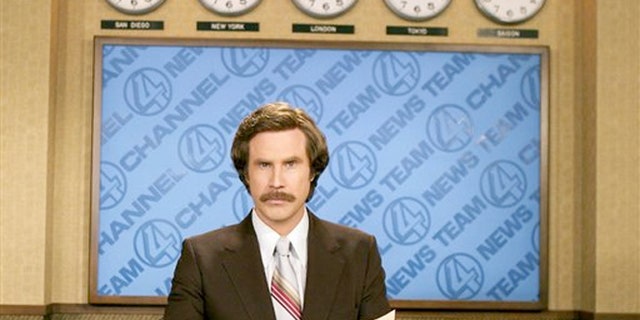Will Ferrell portrayz anchorman Ron Burgundy in "Anchorman: The Legend of Ron Burgundy".