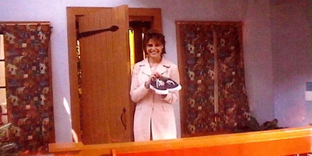 Angela Santomero on the set of "Mister Rogers' Neighborhood."