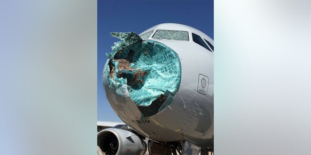Esparaza said passengers observed lighting outside their windows during the flight and said it sounded like the plane was being pelted with hail.