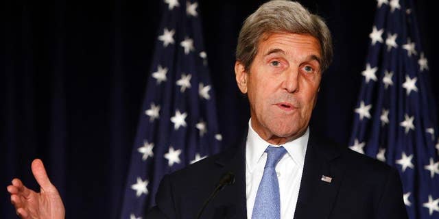 FILE - In this Sept. 22, 2016 file photo, Secretary of State John Kerry speaks in New York. Kerry is threatening to cut off all contacts with Moscow over Syria, unless Russian and Syrian government attacks on Aleppo end. The State Department says Kerry issued the ultimatum in a Wednesday, Sept. 28, 2016, telephone call to Russian Foreign Minister Sergey Lavrov.(AP Photo/Jason DeCrow, File)