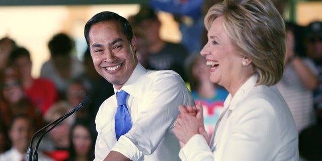 Secretary Castro introducing presidential candidate Hillary Clinton on Oct. 15, 2015 in San Antonio, Texas.