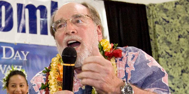 Sept. 18, 2010: Democratic gubernatorial candidate and former U.S. Rep. Neil Abercrombie, addresses his supporters at his campaign headquarters. (AP)