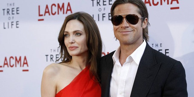 Brad Pitt and actress Angelina Jolie at the "Tree of Life" premiere.