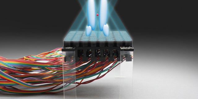 Researchers recently created an acoustic hologram, or a 3D sound field projected onto a 2D space, which can be used as acoustic tweezers, cages and twisters that manipulate objects as they levitate in air.