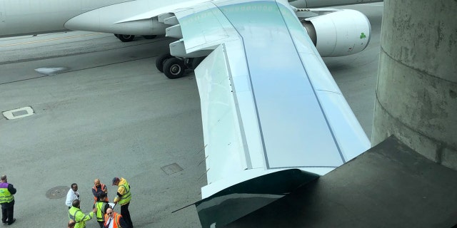 Passengers were on board at the time of the collision, though no one was hurt.