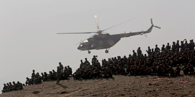 Afghan forces in training.