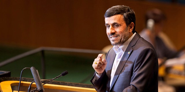 Sept. 22: Iranian President Mahmoud Ahmadinejad speaks during the 66th session of the United Nations General Assembly at U.N. headquarters.