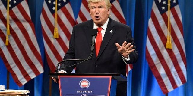 This Jan. 14, 2017 photo released by NBC shows Alec Baldwin President Elect Donald J. Trump in a sketch on "Saturday Night Live," in New York. Baldwin was nominated for an Emmy Award for outstanding supporting actor in a comedy series on Thursday, July 13, 2017. The Emmy Awards ceremony, airing Sept. 17 on CBS, will be hosted by Stephen Colbert. (Will Heath/NBC via AP)