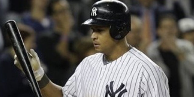 Oct. 6, 2011: New York Yankees' Alex Rodriguez reacts after striking out against the Detroit Tigers in the seventh inning in Game 5 of baseball's American League division series