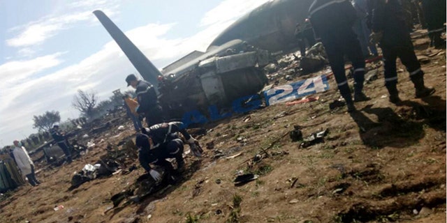 April 11, 2018: An image posted by Algerian news agency ALG24 shows first responders working at the scene of the crash.