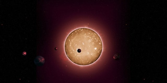 Artist's concept of the 11.2-billion-year-old star Kepler-444, which hosts five known rocky planets.