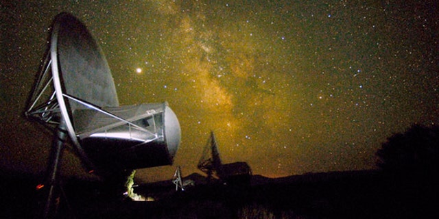 Antennas of the Allen Telescope Array have been used to study signals from remote galaxies, supernova remnants, extrasolar planetary systems, and the interstellar medium. Each antenna is about 20 feet wide. A new contracted job is to assist the