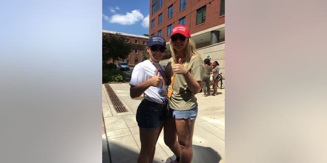 Pennsylvania high school student Allie Vandee, left, says she was harassed for wearing MAGA gear during a recent visit to Howard University.
