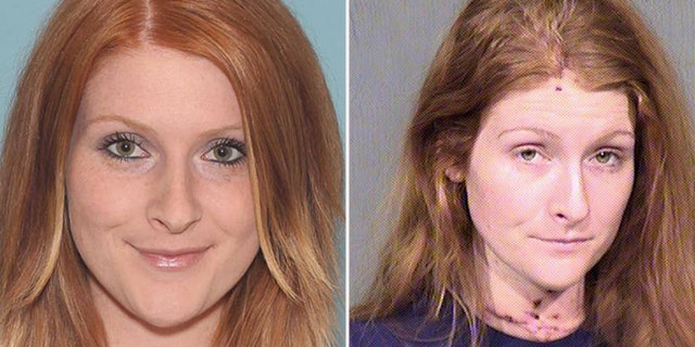 Alyssa Pettibone, alongside her mugshot at right.