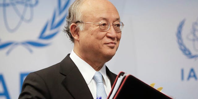 June 8, 2015: International Atomic Energy Agency (IAEA) Director General Yukiya Amano leaves a news conference after a board of governors meeting at the IAEA headquarters in Vienna, Austria. (Reuters)